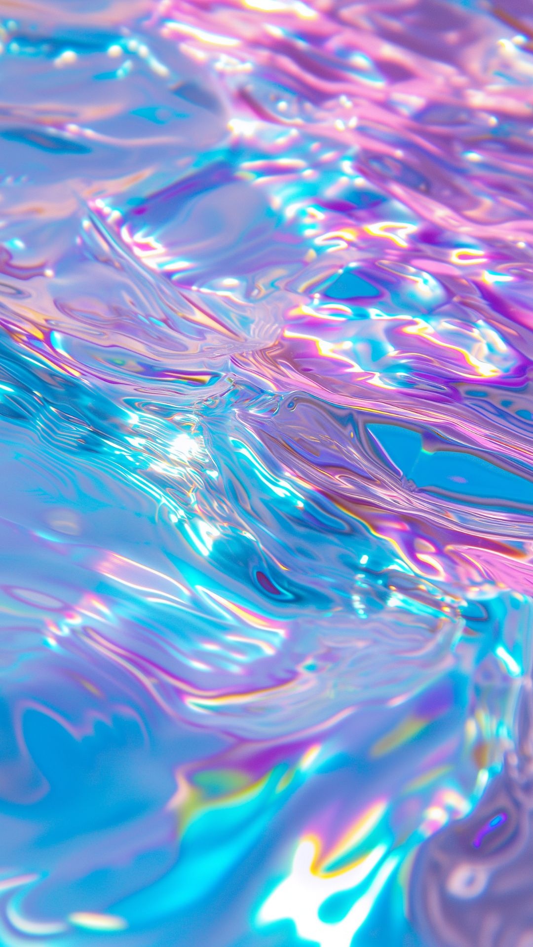 Iridescent water ripples, Holographic pastel water, Pink blue reflections Iridescent water ripples, Holographic pastel water, Pink blue reflections — 1080×1920 HD wallpaper