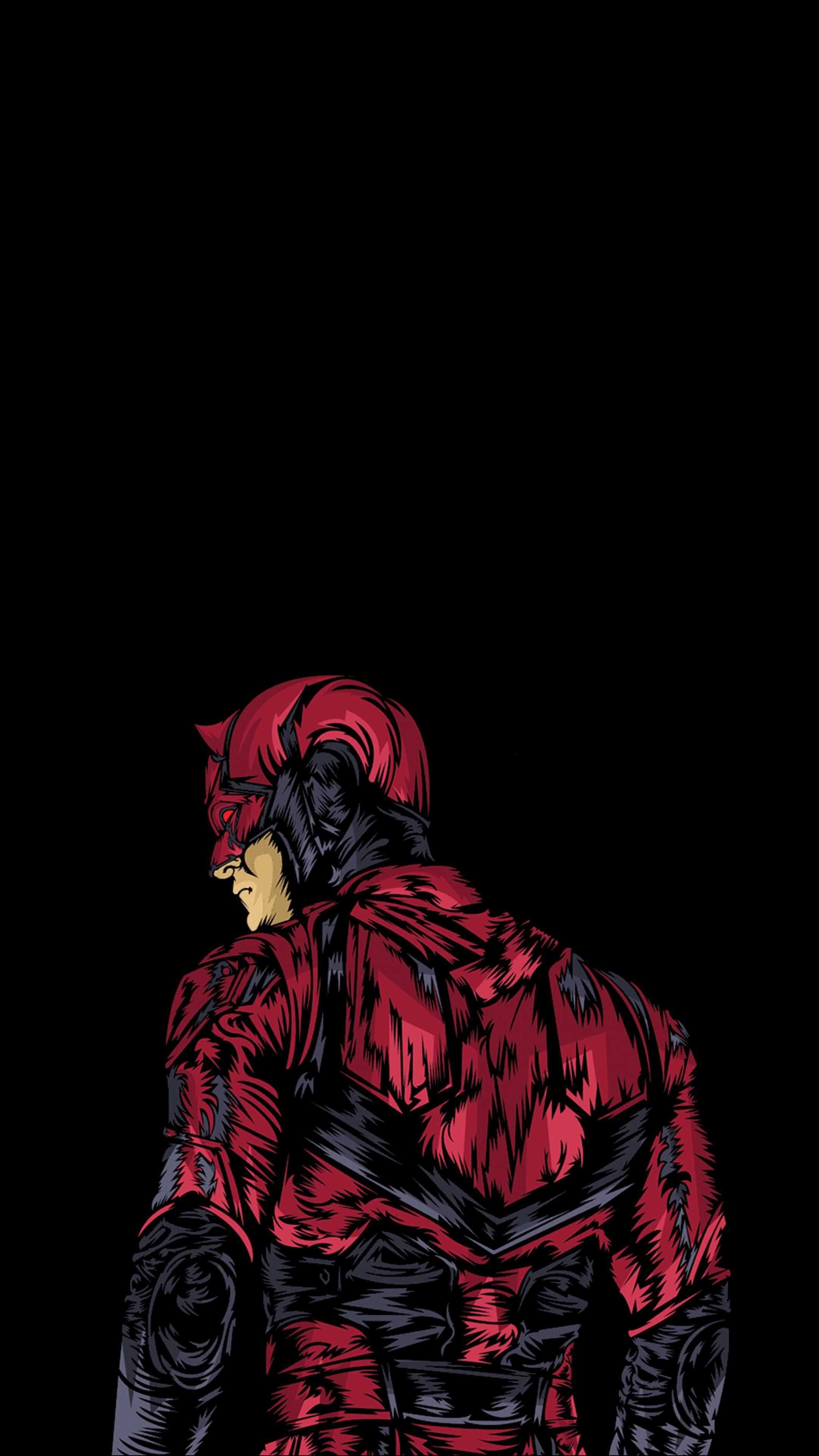 Daredevil back view, Red horned cowl, Matt Murdock Daredevil back view, Red horned cowl, Matt Murdock — 2160×3840 HD wallpaper