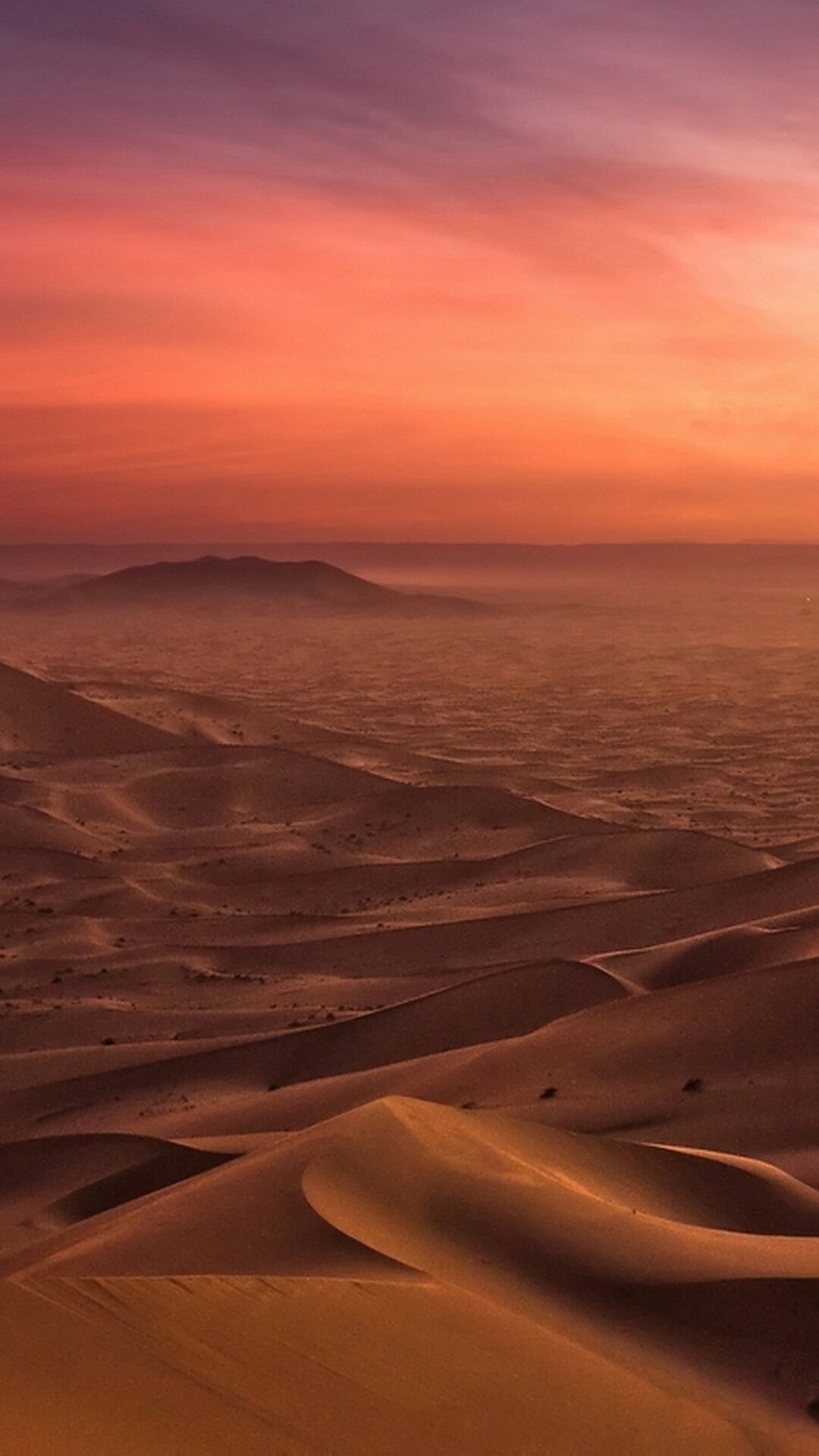 Rolling sand dunes, Pink sunset sky, Distant desert mountain Rolling sand dunes, Pink sunset sky, Distant desert mountain — 1080×1920 HD wallpaper