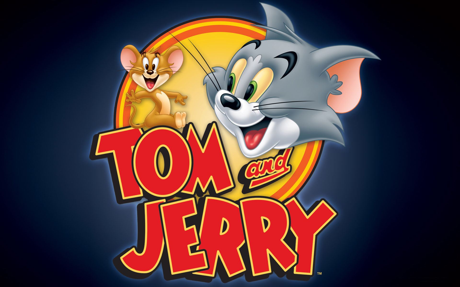 Tom and Jerry logo, Tom the cat, Jerry the mouse, Dark blue background Tom and Jerry logo, Tom the cat, Jerry the mouse, Dark blue background — 1920×1200 HD wallpaper