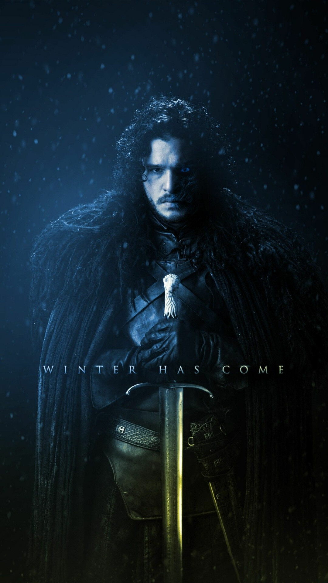 Jon Snow (Kit Harington), Night's Watch, House Stark, Longclaw sword, 'Winter Has Come' tagline Jon Snow (Kit Harington), Night's Watch, House Stark, Longclaw sword, 'Winter Has Come' tagline — 1080×1920 HD wallpaper