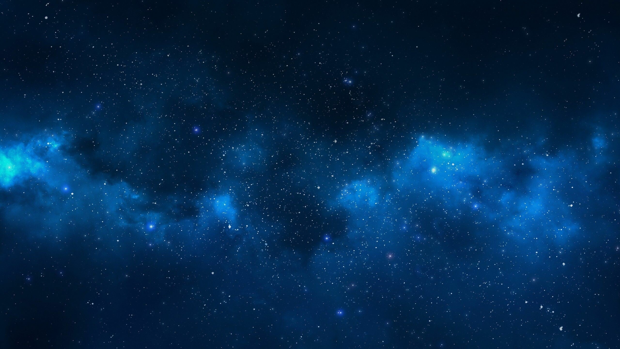 Blue nebula clouds, Dense starfield, Dark deep space Blue nebula clouds, Dense starfield, Dark deep space — 2560×1440 HD wallpaper