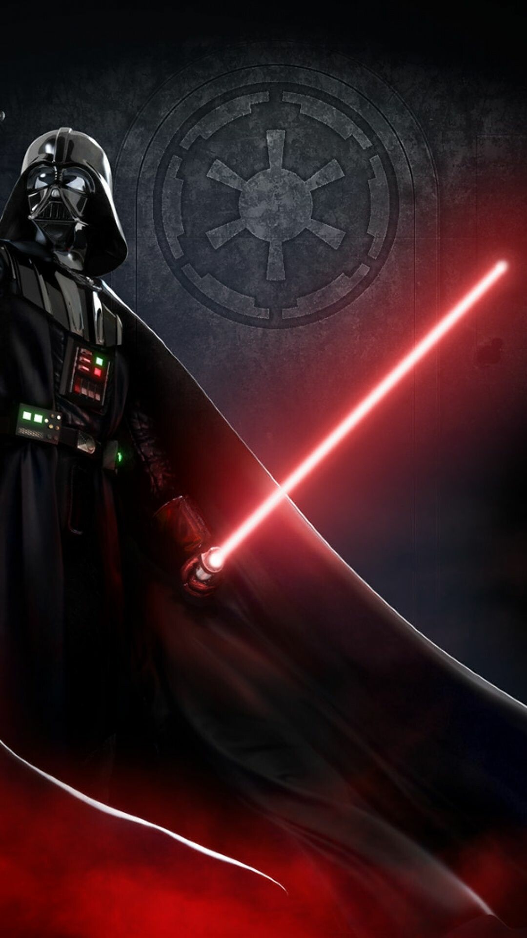 Darth Vader, Galactic Empire, Red lightsaber, Imperial crest Darth Vader, Galactic Empire, Red lightsaber, Imperial crest — 1080×1920 HD wallpaper