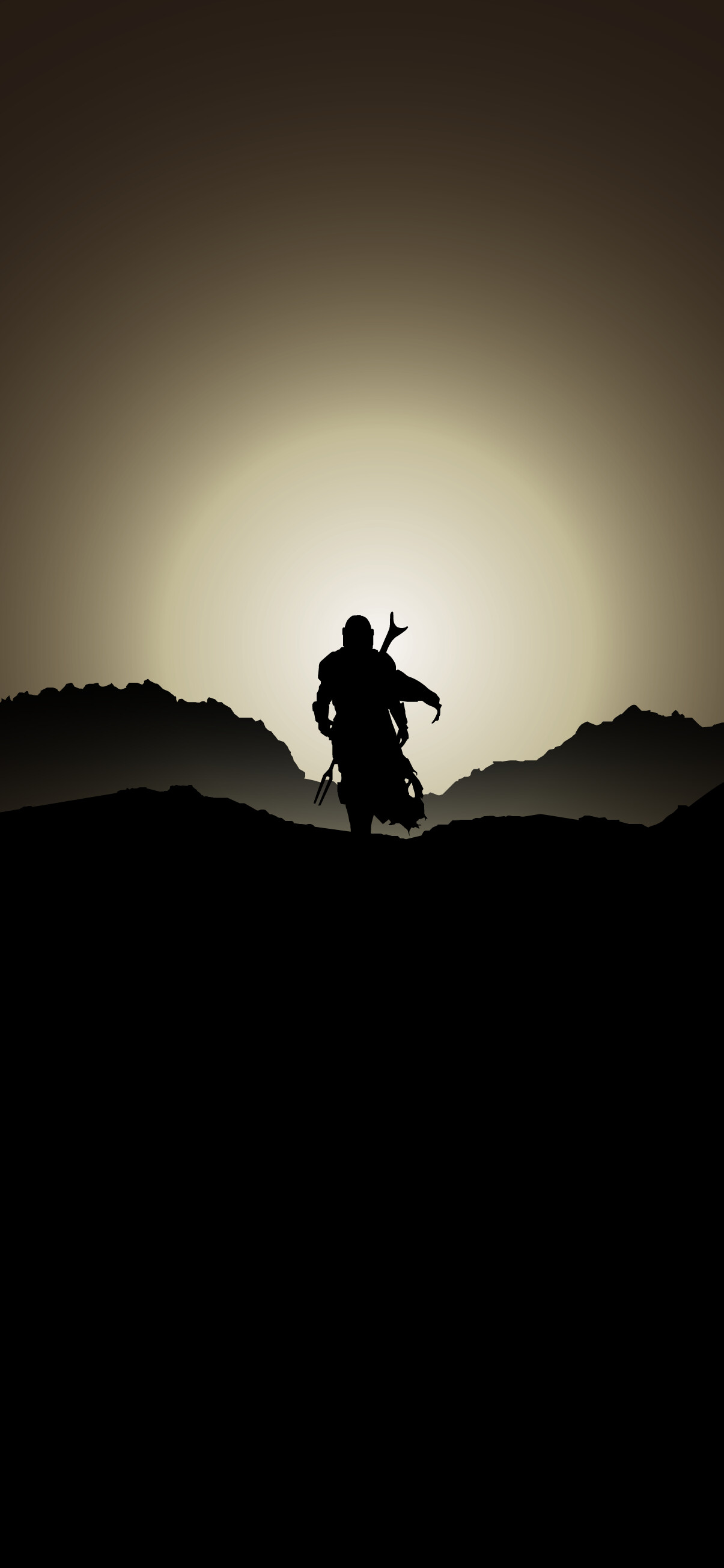 Din Djarin silhouette, Desert ridge sunset, Mandalorian bounty hunter Din Djarin silhouette, Desert ridge sunset, Mandalorian bounty hunter — 1205×2609 HD wallpaper