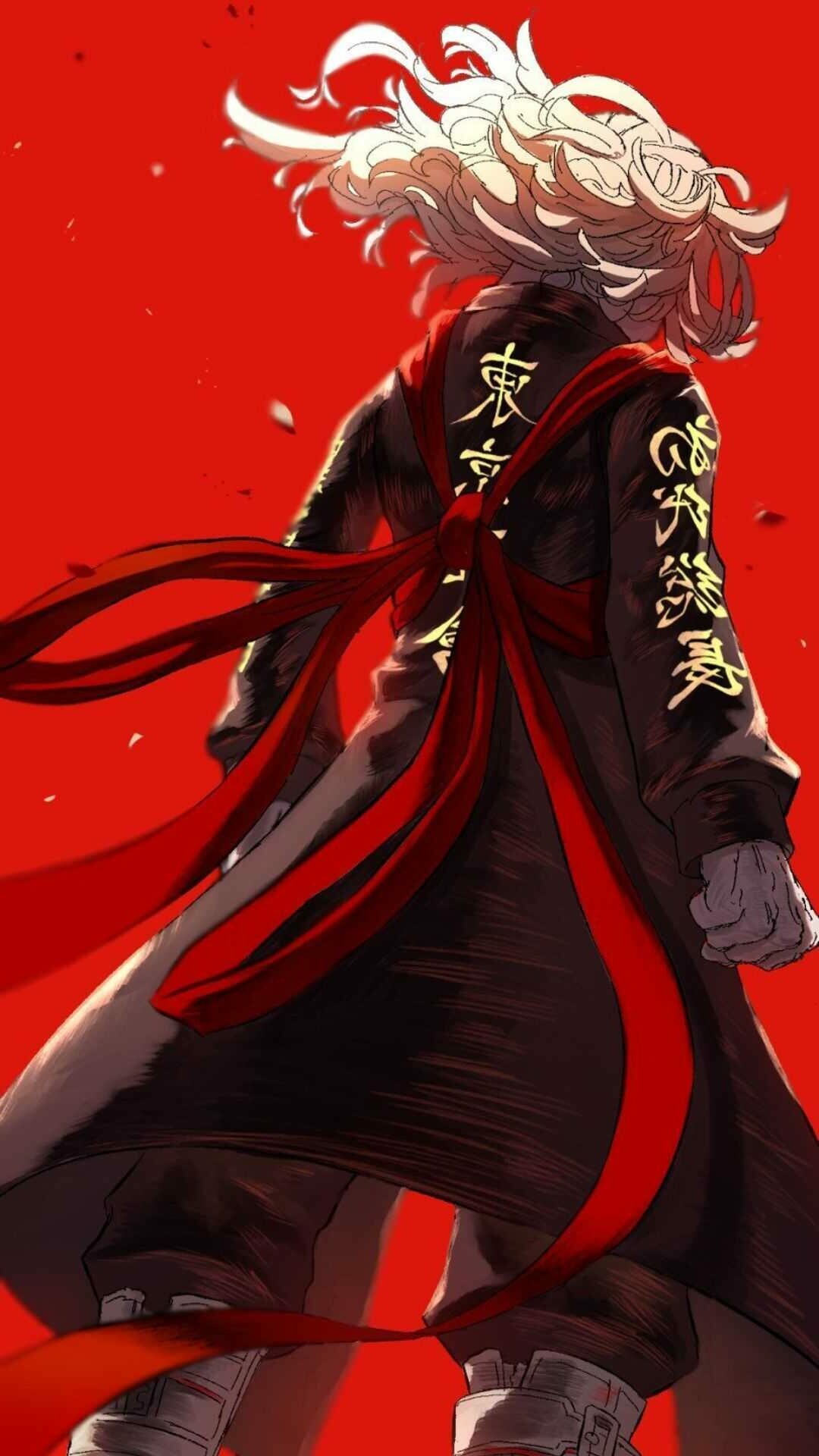 Mikey Manjiro Sano, Tokyo Manji coat, Red sash back view Mikey Manjiro Sano, Tokyo Manji coat, Red sash back view — 1080×1920 HD wallpaper