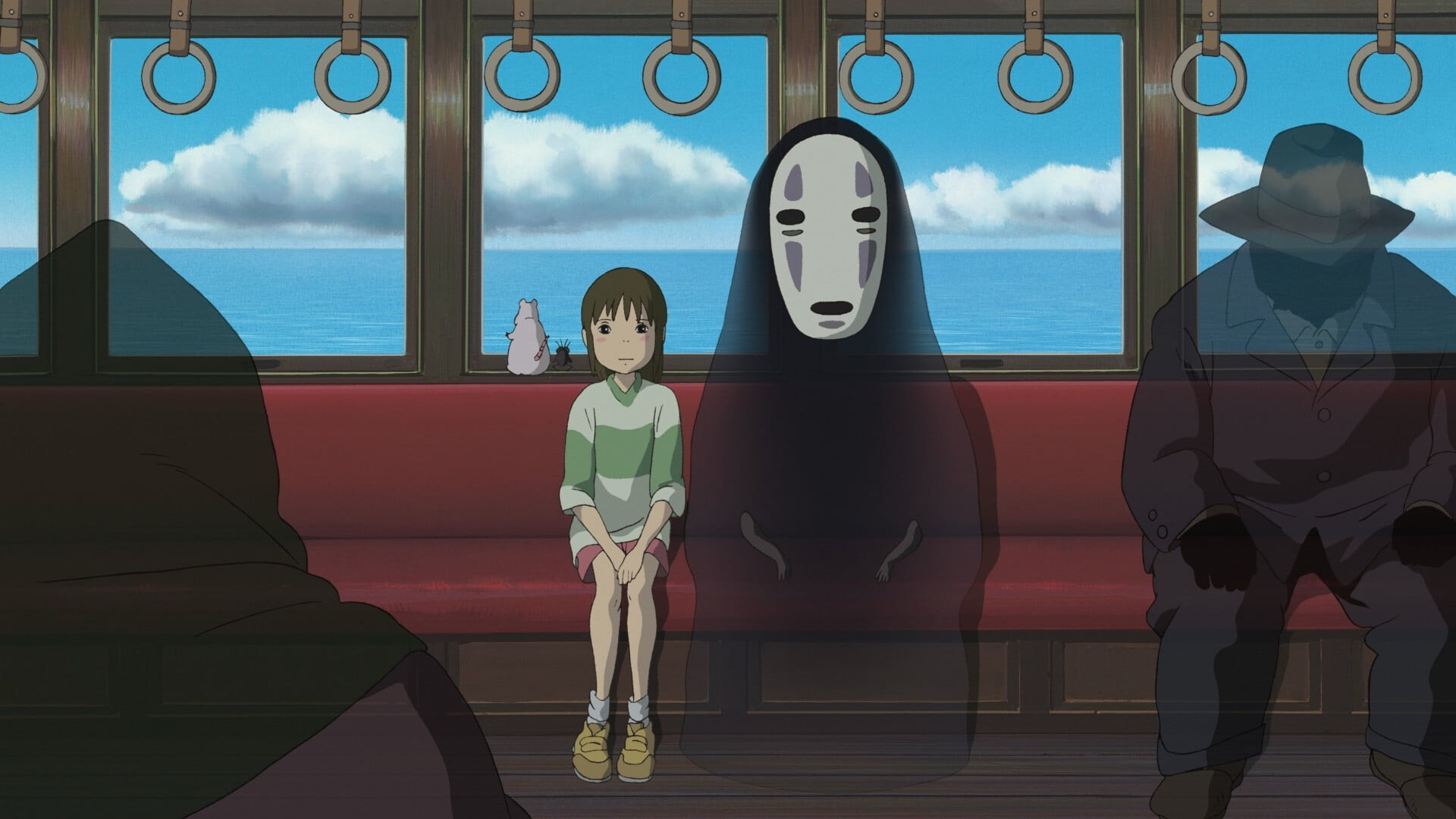 Chihiro Ogino, No-Face, Boh, Spirited Away (2001), Hayao Miyazaki, Train Chihiro Ogino, No-Face, Boh, Spirited Away (2001), Hayao Miyazaki, Train — 1920×1080 HD wallpaper