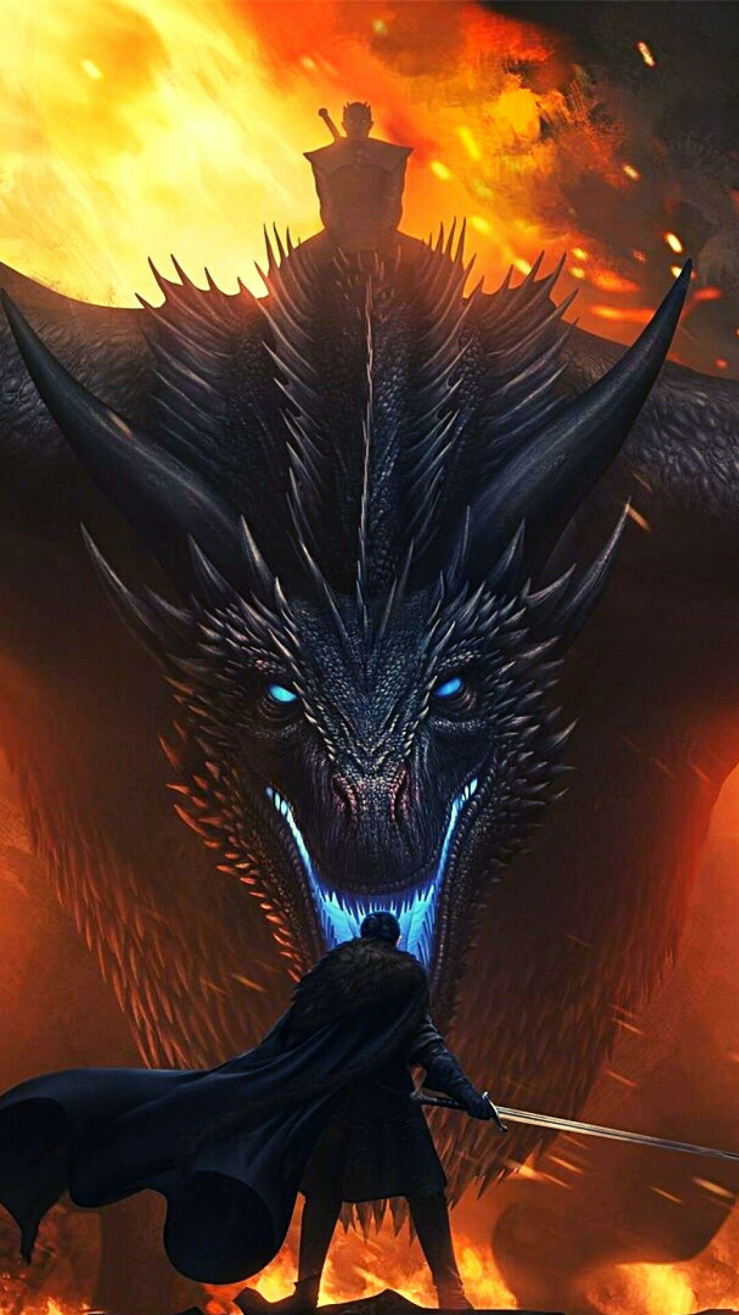 Game of Thrones dragon, Jon Snow silhouette, Iron Throne Game of Thrones dragon, Jon Snow silhouette, Iron Throne — 1080×1920 HD wallpaper