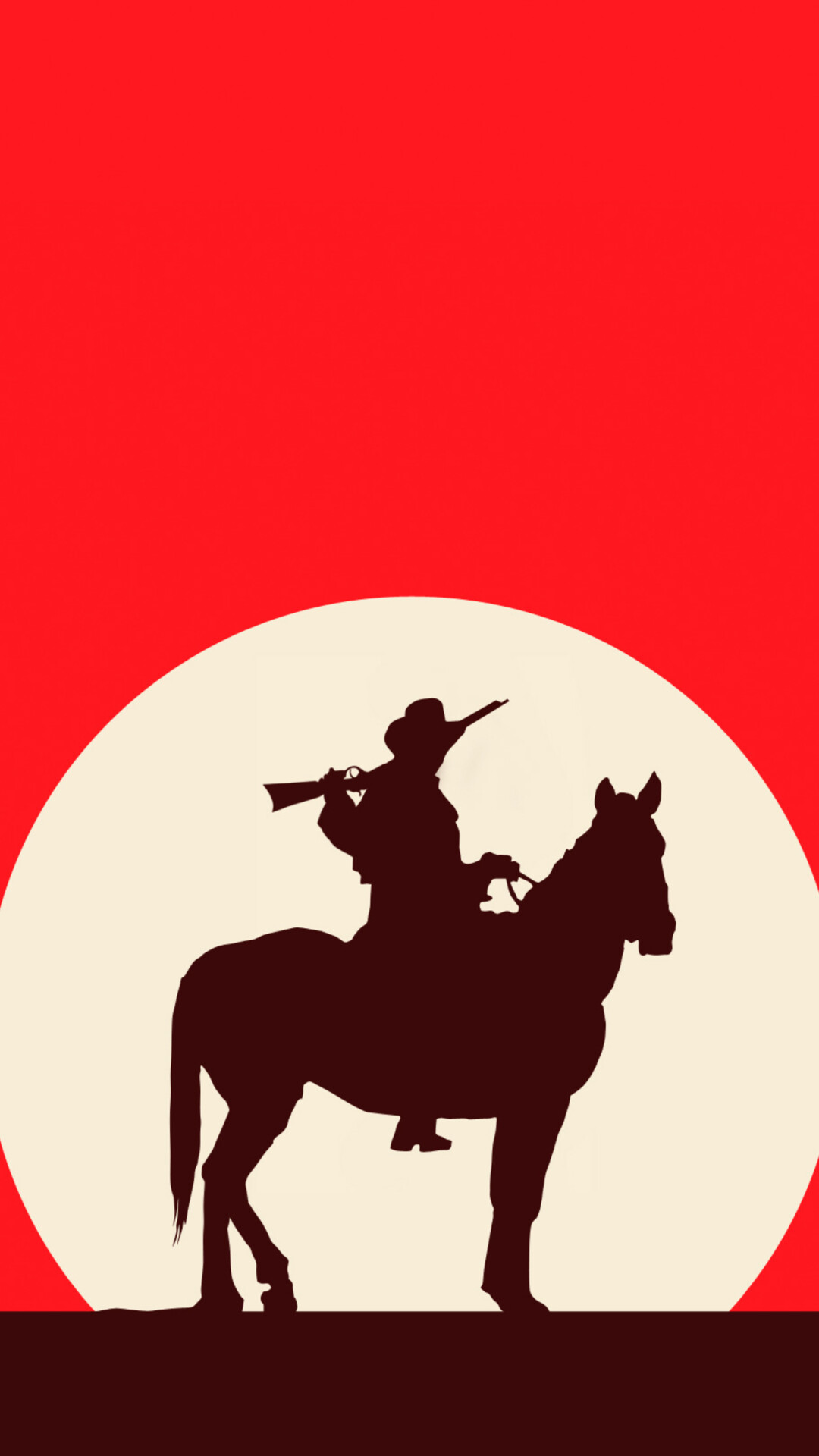 Cowboy on horseback, Rifle on shoulder, Full moon silhouette Cowboy on horseback, Rifle on shoulder, Full moon silhouette — 1080×1920 HD wallpaper