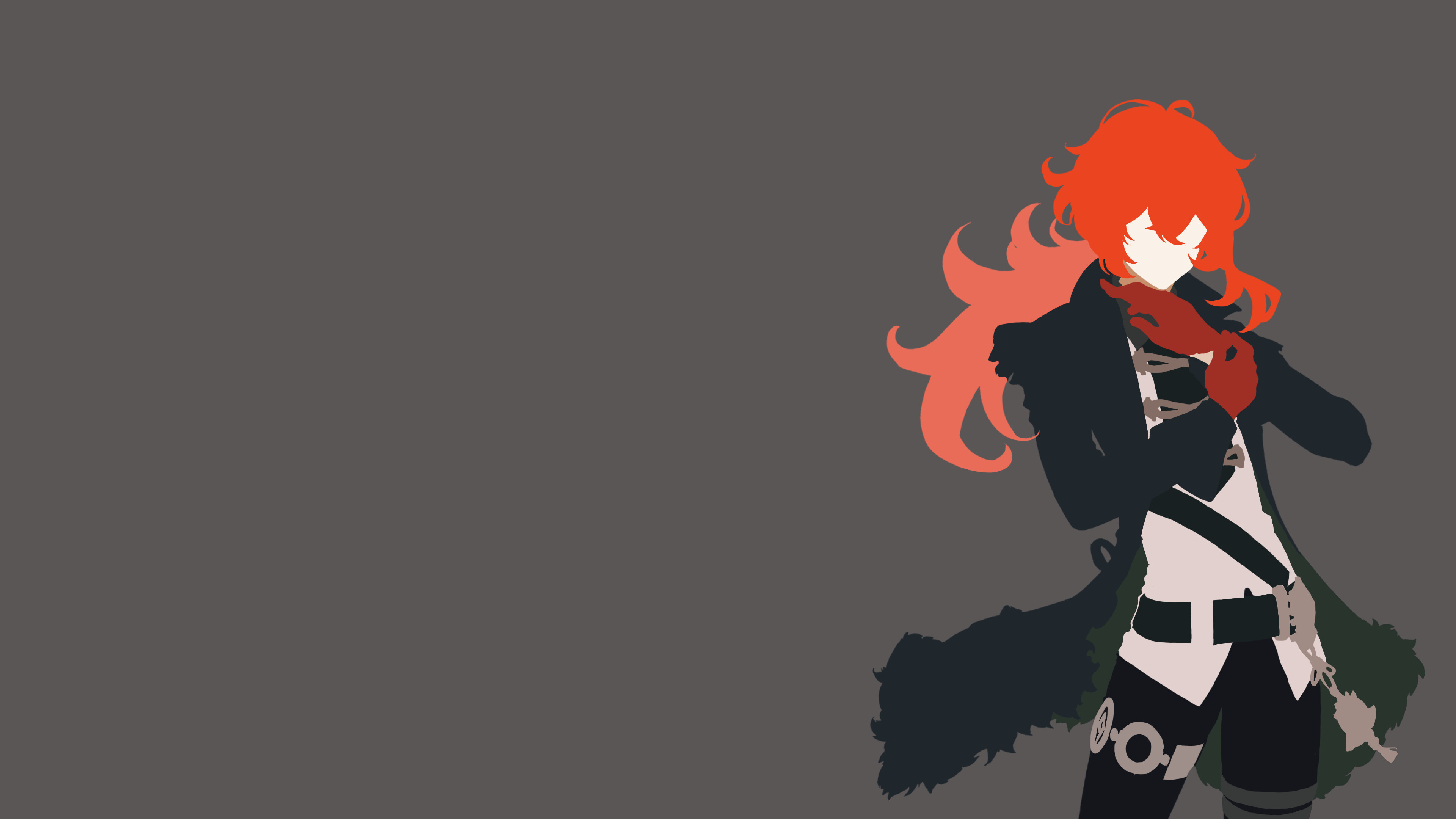 Diluc Ragnvindr, Minimalist vector art, Gray background Diluc Ragnvindr, Minimalist vector art, Gray background — 3840×2160 HD wallpaper