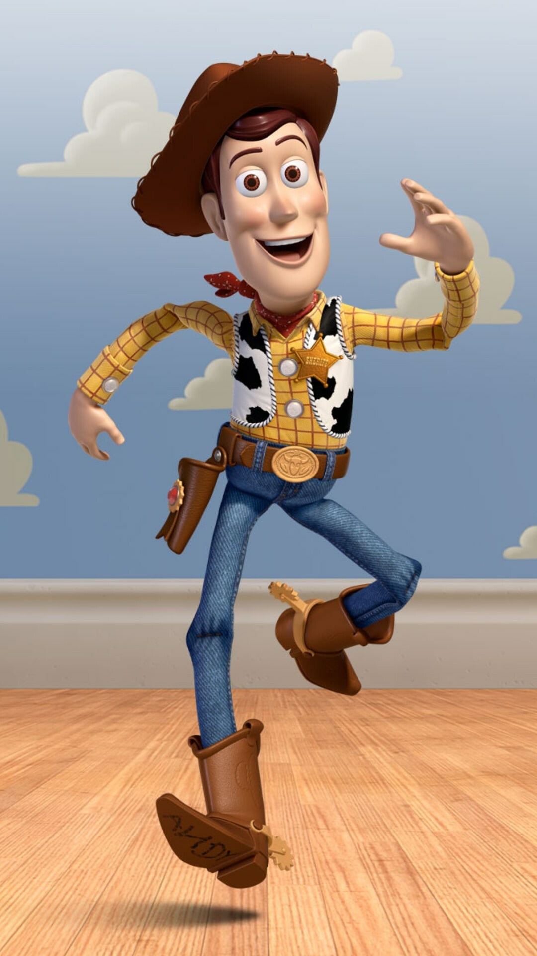 Sheriff Woody, Cowboy dancing pose, Cloud wall room Sheriff Woody, Cowboy dancing pose, Cloud wall room — 1080×1920 HD wallpaper