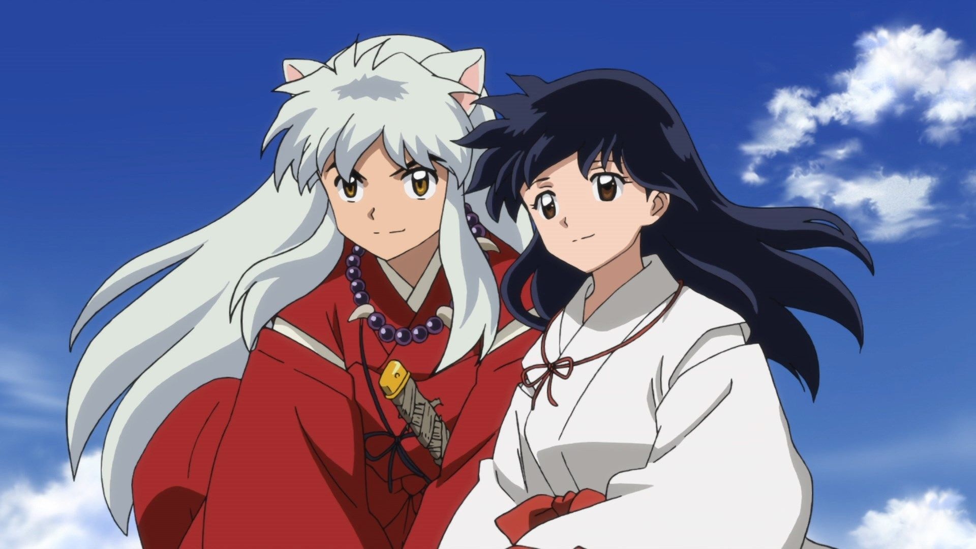 Inuyasha, Kagome Higurashi, Blue cloudy sky Inuyasha, Kagome Higurashi, Blue cloudy sky — 1920×1080 HD wallpaper