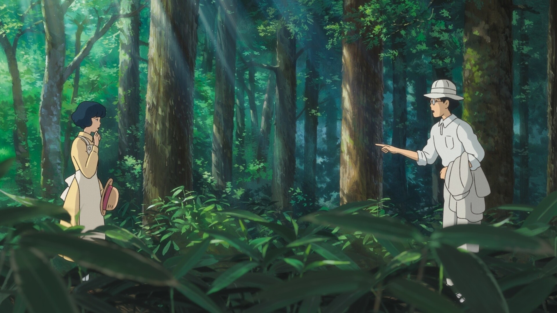 Jiro Horikoshi and Naoko, Sunlit Ghibli forest, White summer attire Jiro Horikoshi and Naoko, Sunlit Ghibli forest, White summer attire — 1920×1080 HD wallpaper
