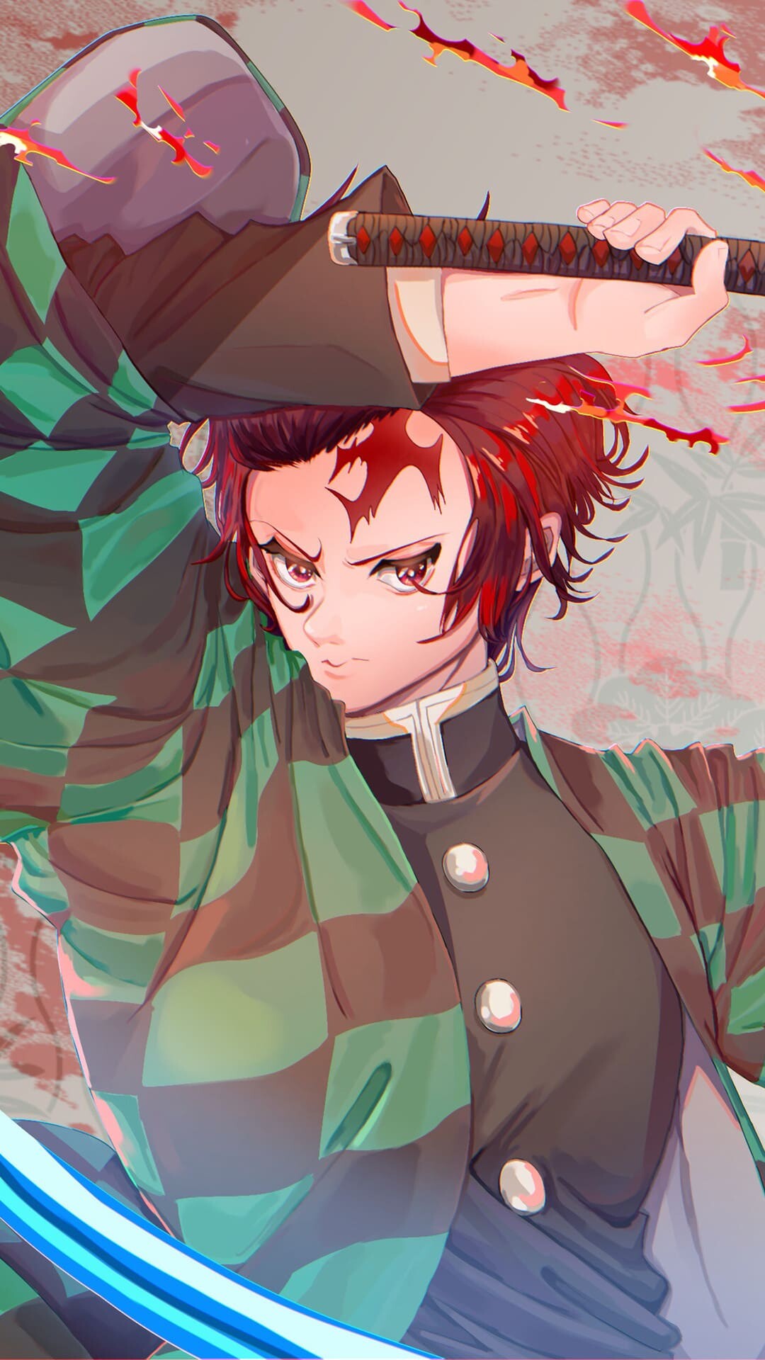 Tanjiro Kamado, Water Breathing, Nichirin sword Tanjiro Kamado, Water Breathing, Nichirin sword — 1080×1920 HD wallpaper