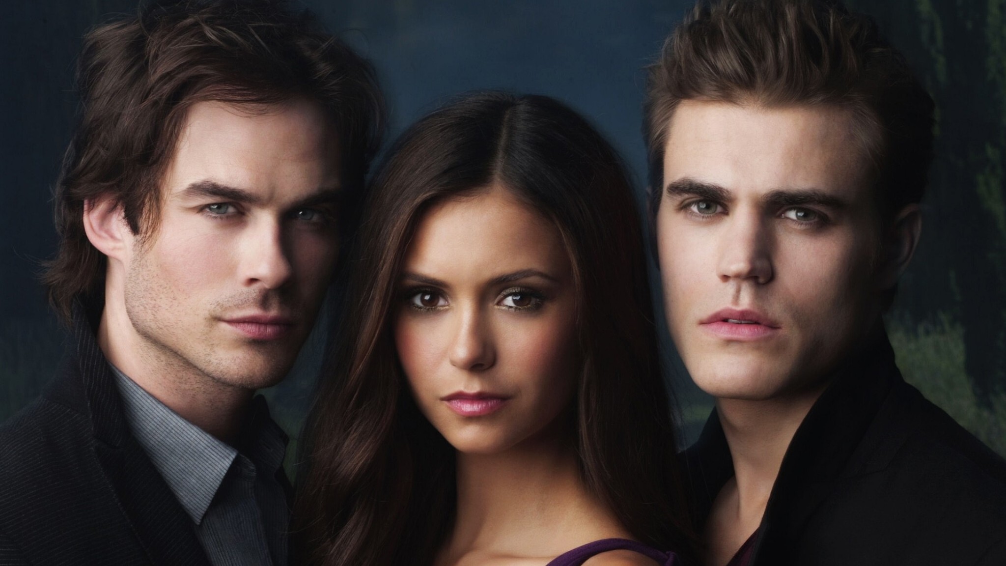 Damon Salvatore, Elena Gilbert, Stefan Salvatore Damon Salvatore, Elena Gilbert, Stefan Salvatore — 2048×1152 HD wallpaper