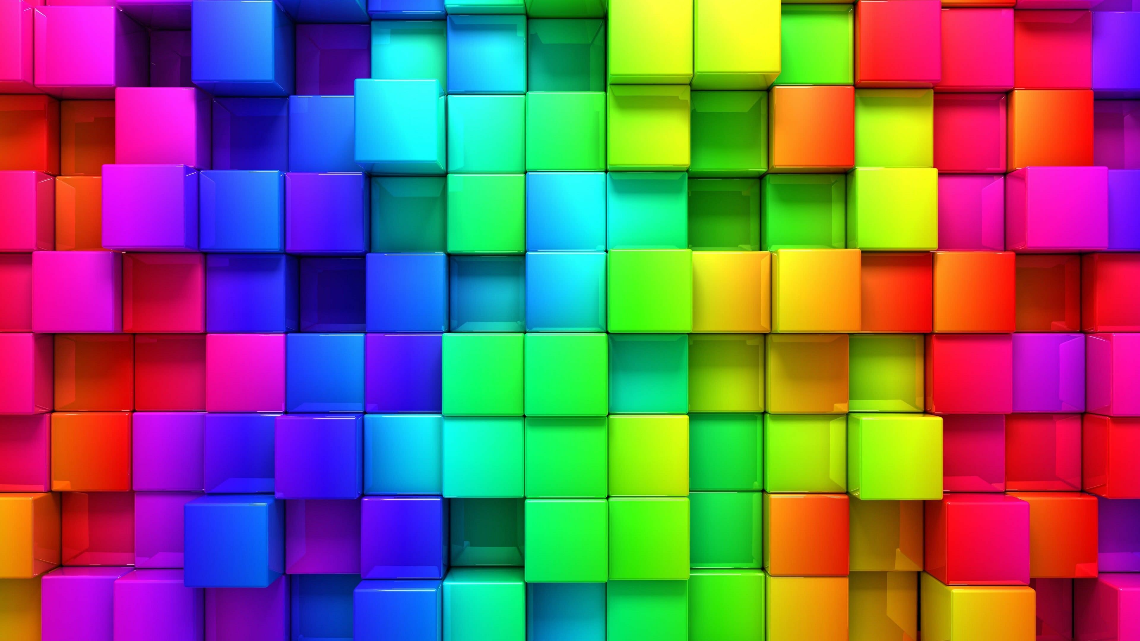 Squares, Rainbow Colors Wallpaper, 4K Desktop Squares, Rainbow Colors Wallpaper, 4K Desktop — 3840×2160 HD wallpaper