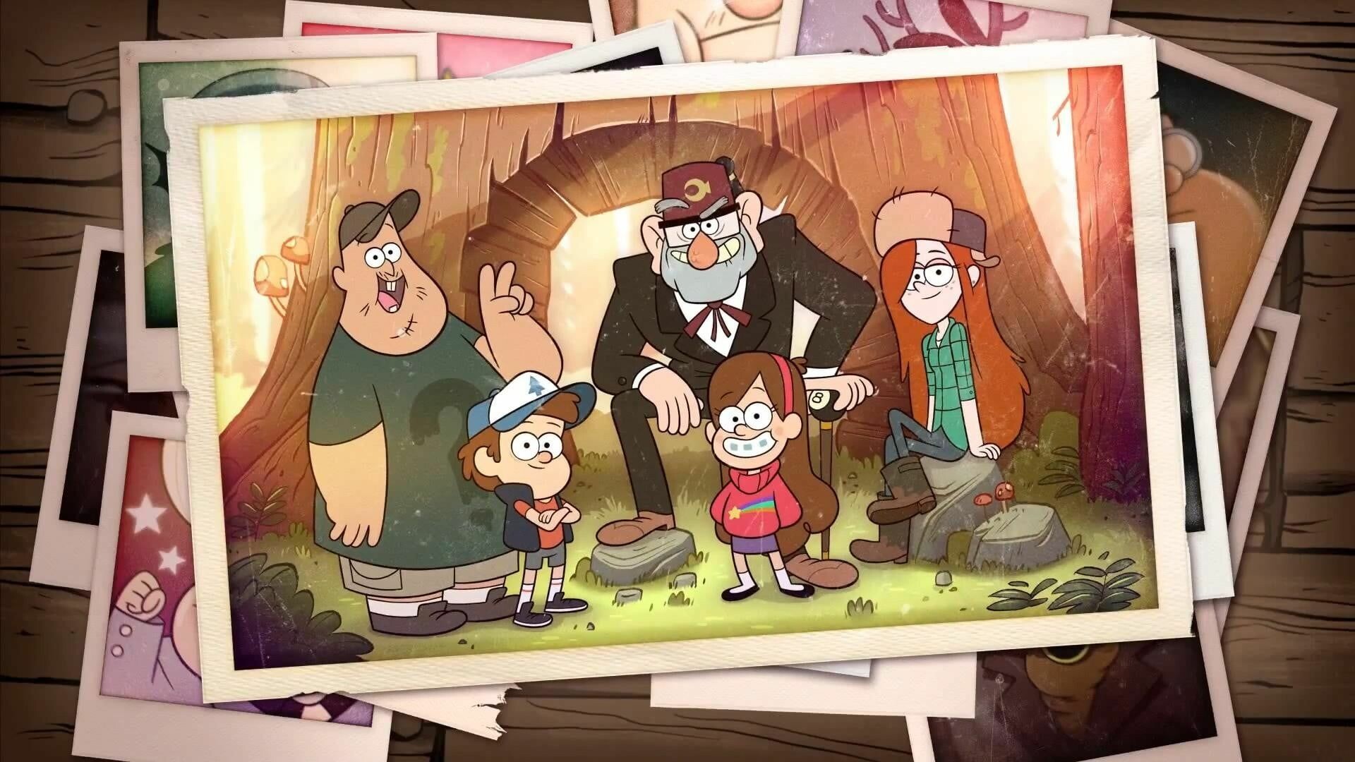Grunkle Stan Pines, Dipper and Mabel Pines, Soos and Wendy, Group cast portrait Grunkle Stan Pines, Dipper and Mabel Pines, Soos and Wendy, Group cast portrait — 1920×1080 HD wallpaper