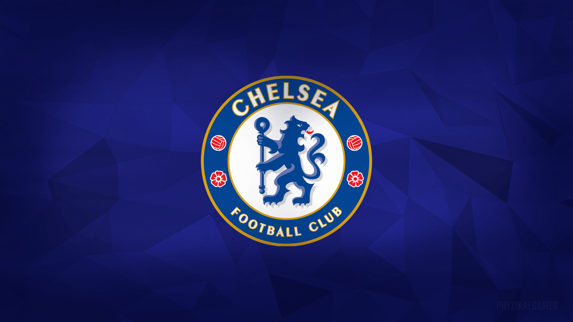 Chelsea FC crest, Blue low-poly background, Geometric polygonal pattern Chelsea FC crest, Blue low-poly background, Geometric polygonal pattern — 1920×1080 HD wallpaper