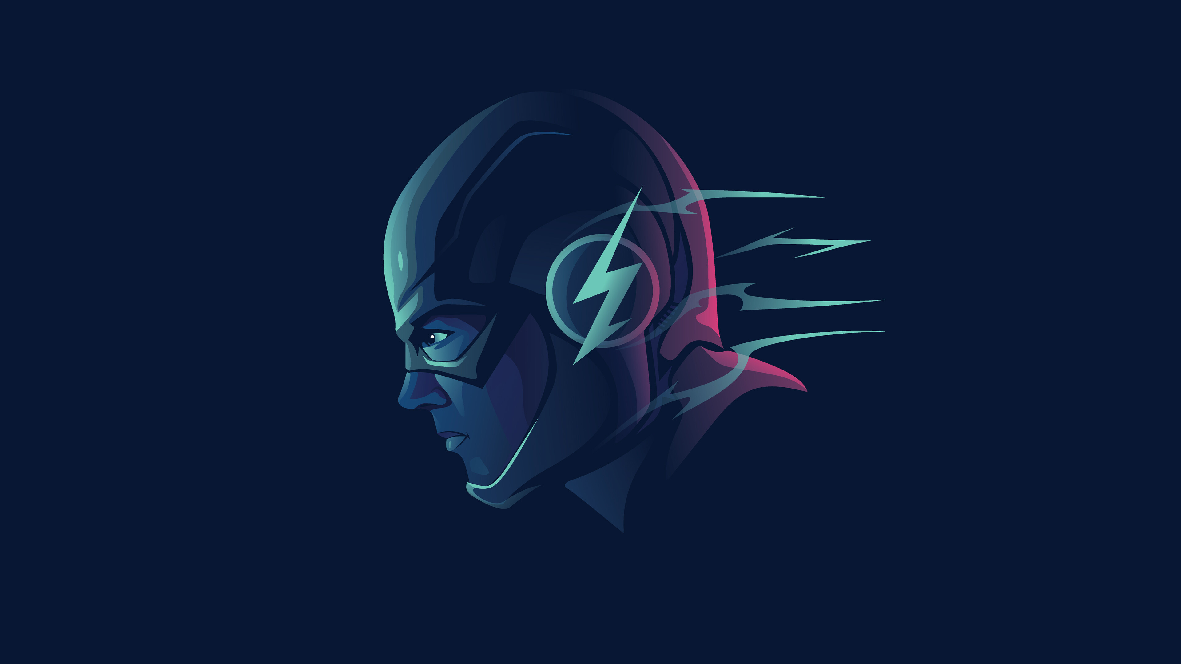 The Flash profile, Lightning bolt emblem, Minimalist dark navy The Flash profile, Lightning bolt emblem, Minimalist dark navy — 3840×2160 HD wallpaper