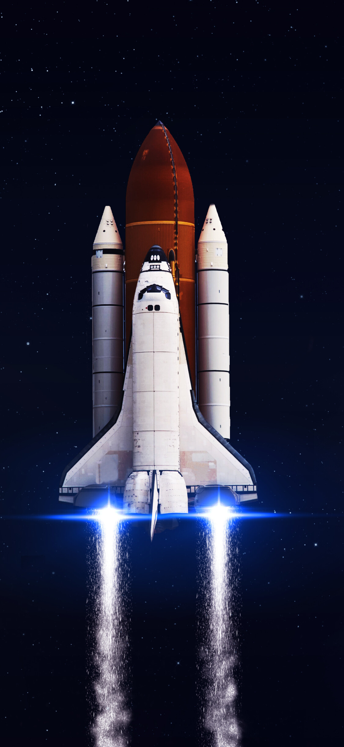 NASA Space Shuttle launch, External tank and boosters, Starry night sky NASA Space Shuttle launch, External tank and boosters, Starry night sky — 1125×2436 HD wallpaper