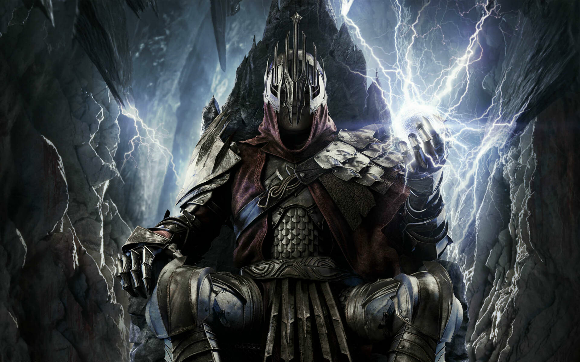 Sauron, Lightning orb spell, Armored dark throne Sauron, Lightning orb spell, Armored dark throne — 1920×1200 HD wallpaper