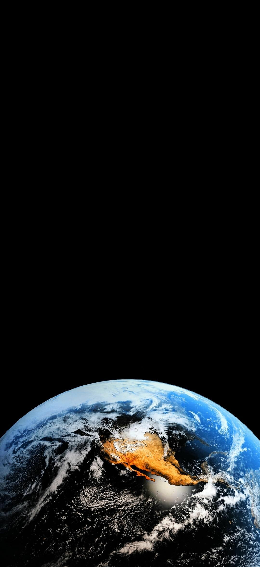 Planet Earth, North America view, Black space Planet Earth, North America view, Black space — 1080×2355 HD wallpaper