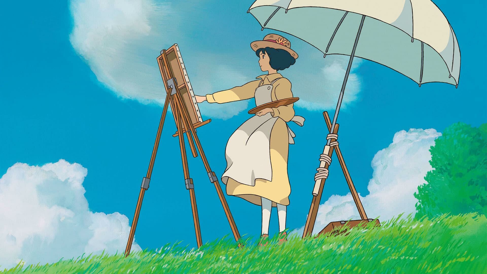 Nahoko Satomi painting, Wooden easel parasol, Grassy hillside clouds Nahoko Satomi painting, Wooden easel parasol, Grassy hillside clouds — 1920×1080 HD wallpaper