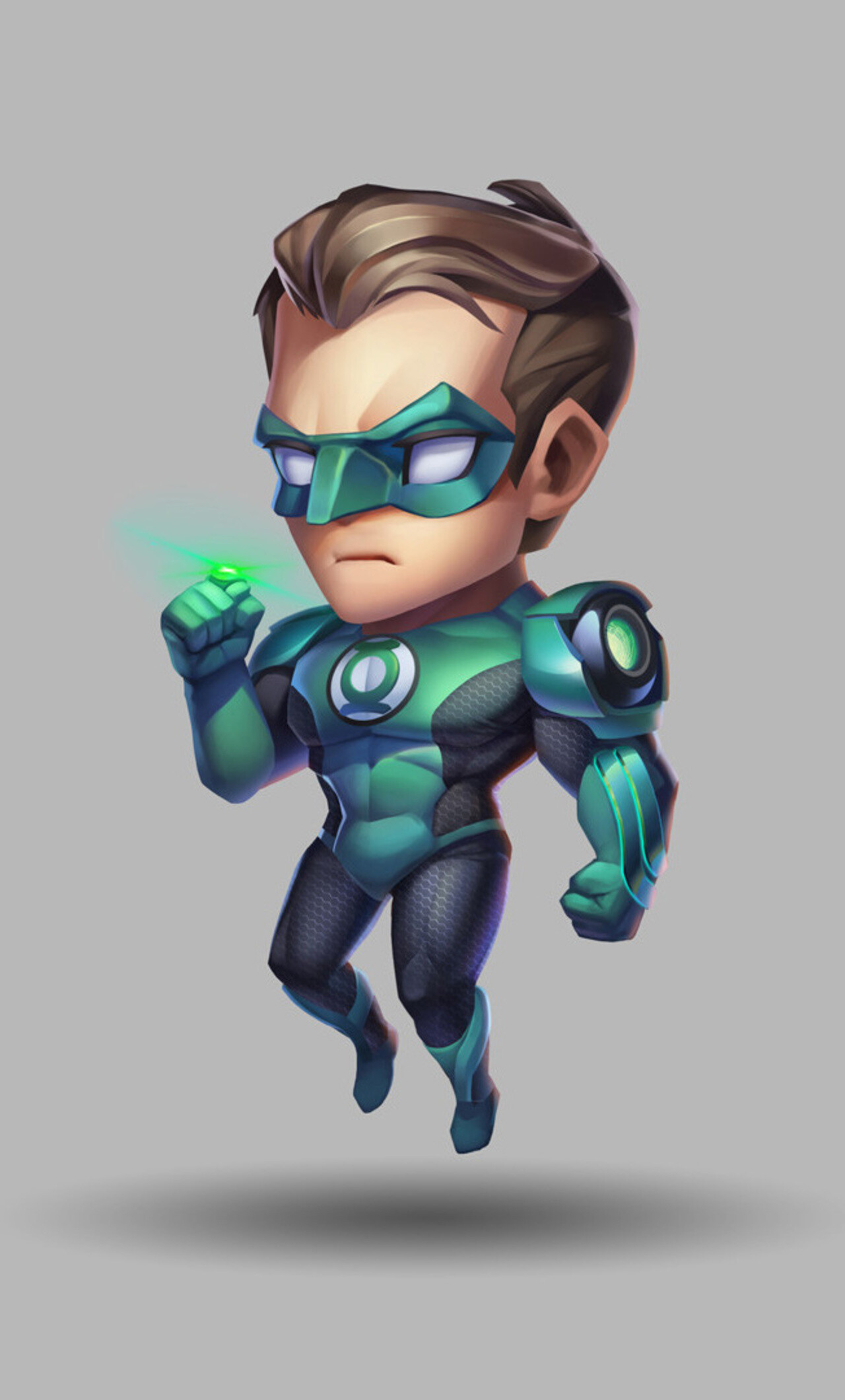 Green Lantern Hal Jordan, Chibi superhero, Glowing power ring Green Lantern Hal Jordan, Chibi superhero, Glowing power ring — 1280×2120 HD wallpaper
