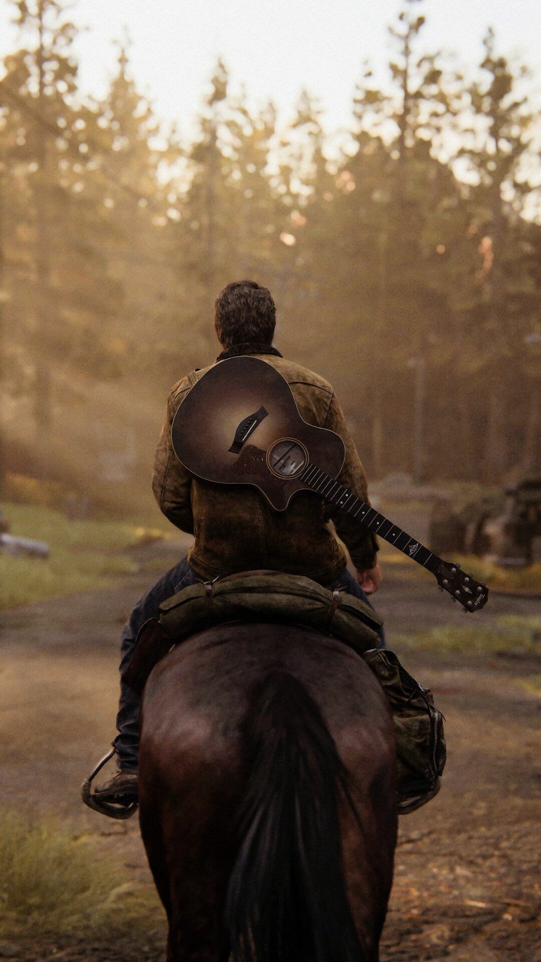Horseback rider, Forest trail, Acoustic guitar on back, The Last of Us Part II Horseback rider, Forest trail, Acoustic guitar on back, The Last of Us Part II — 1080×1920 HD wallpaper