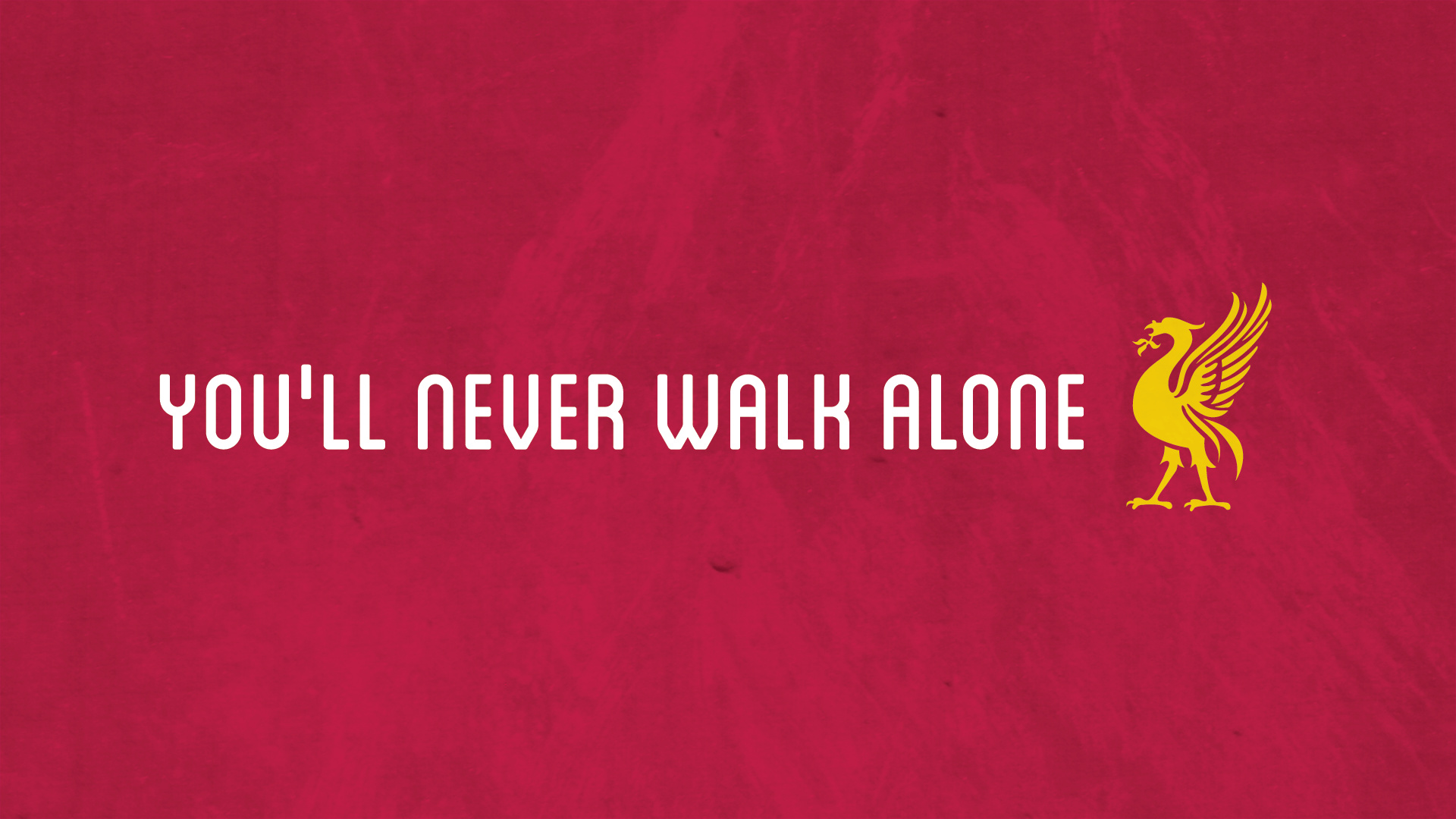 You'll Never Walk Alone slogan, Gold Liver Bird emblem, Crimson textured background You'll Never Walk Alone slogan, Gold Liver Bird emblem, Crimson textured background — 1920×1080 HD wallpaper