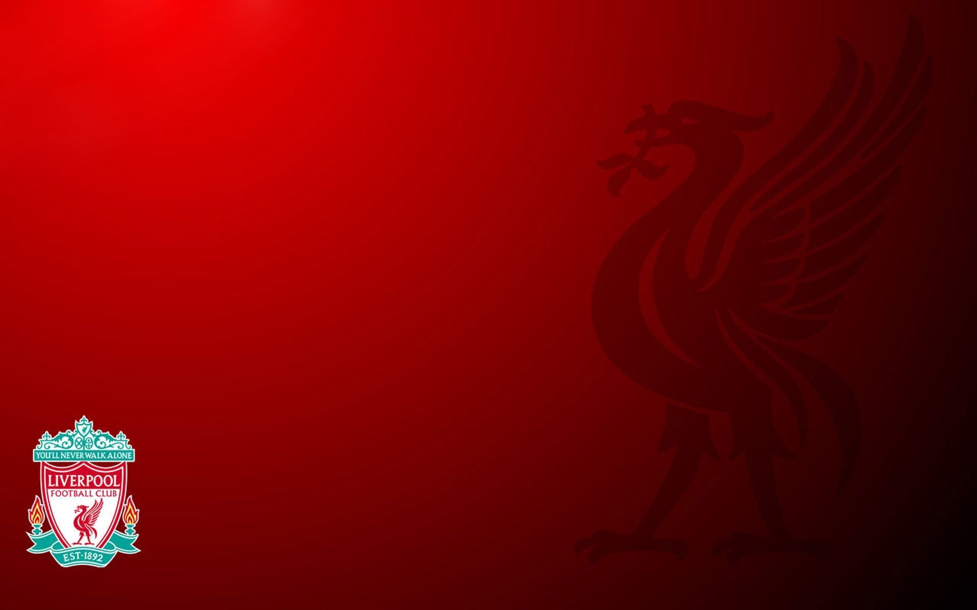 Liver Bird silhouette, Liverpool FC crest, Red gradient background Liver Bird silhouette, Liverpool FC crest, Red gradient background — 1920×1200 HD wallpaper