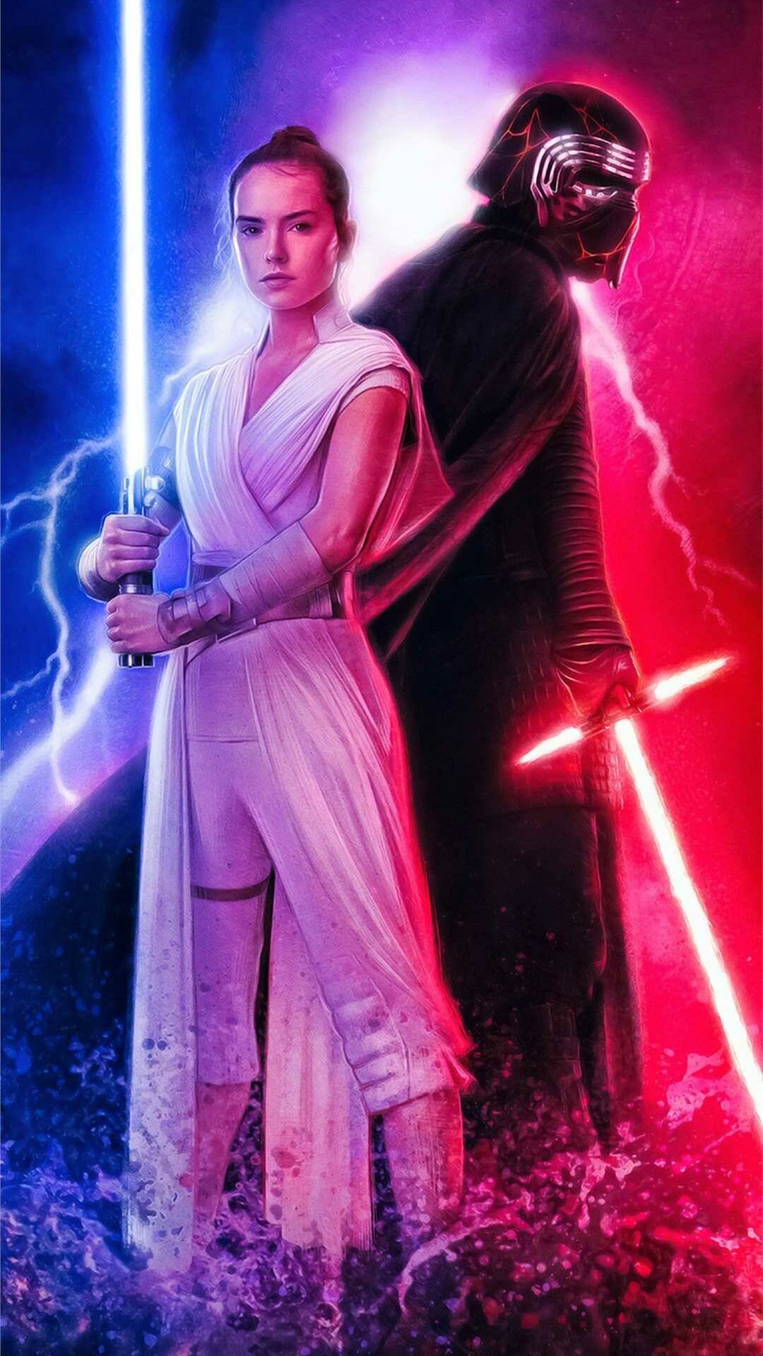 Rey and Kylo Ren, Star Wars Wallpaper, Full HD Phone Rey and Kylo Ren, Star Wars Wallpaper, Full HD Phone — 1080×1920 HD wallpaper